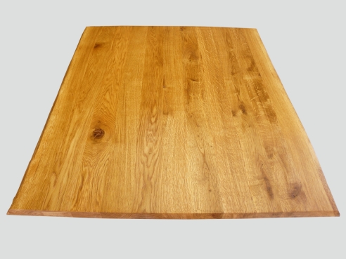 Massivholzplatte Arbeitsplatte Tischplatte Eiche Wildeiche 40x450x700 mm, durchgehende Lamellen DL, naturgeölt, mit zwei Baumkanten