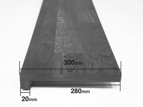 Stair tread Anti-slip Oak Wild Oak DL solid 20mm oiled with rubber lip