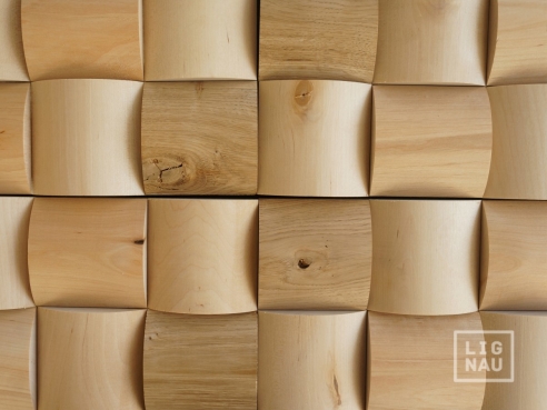 Wall panels: Ligat Oak roundwood 3D