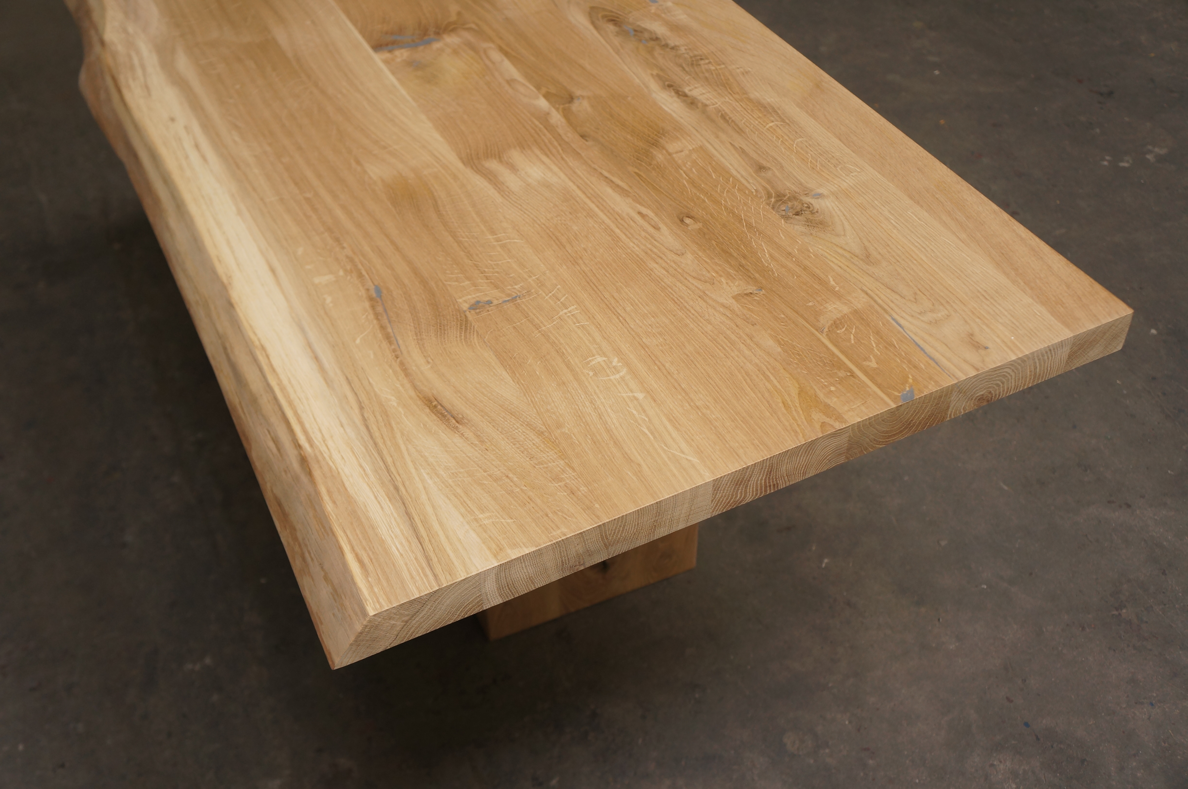 Massivholzplatte Tischplatte Arbeitsplatte Esstisch Wildeiche Rustikal 40mm roh 