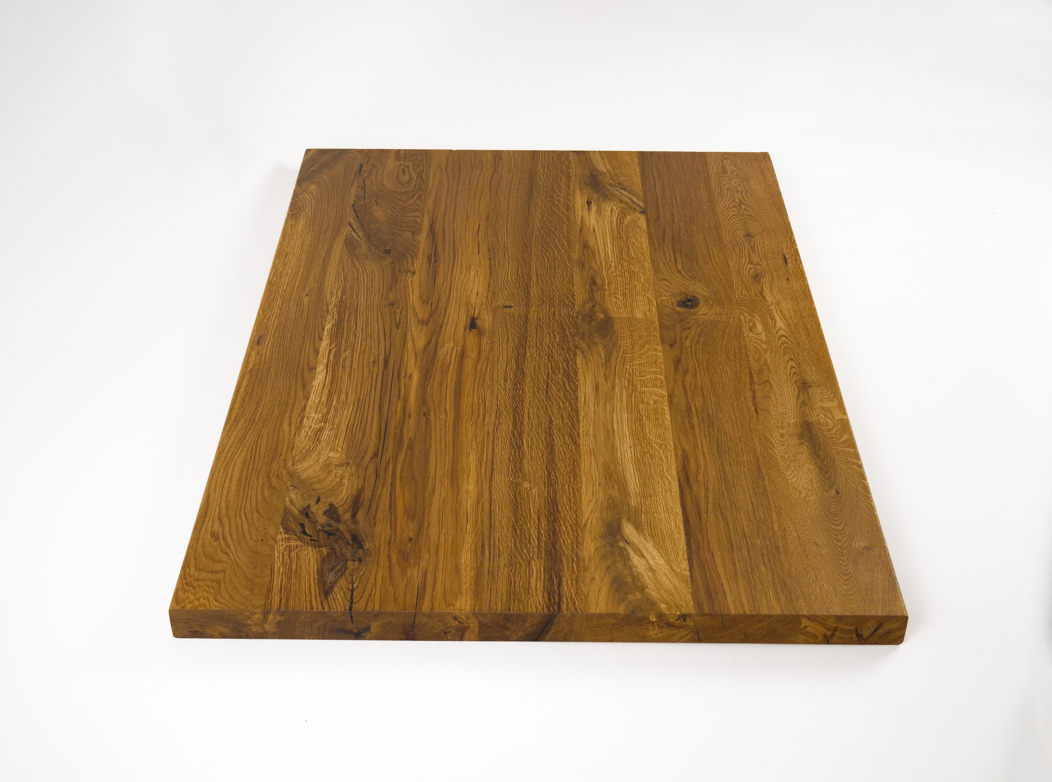Lignau - Podest Treppenplatform Tischplatte Esstisch Eiche Wildeiche 40 mm  Naturgeölt Arbeitsplatte Massivholzplatte