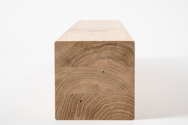 Glued laminated beam Squared timber Wild oak 120x120 mm brushed untreated