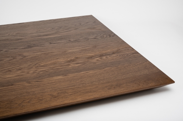 Wooden table panel worktop smoked oak rustic 40 mm Swiss edge natural oiled