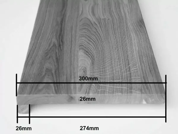 Treppenstufe, Fensterbank Eiche Select Natur A/B 26 mm DL, Endbehandlung nach Wahl