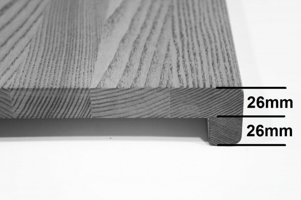 Eiche Wildeiche KGZ 26mm gebürstet schwarz lackiert RAL9011 Treppenstufe Trittstufe Renovierungsstufe Setzstufe