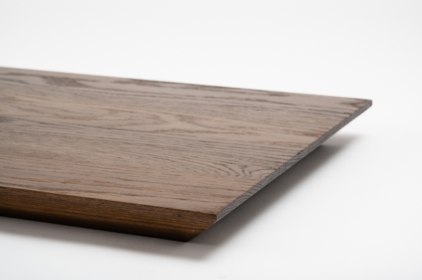 Wooden table worktop smoked oak rustic 40mm with Swiss edge laqued