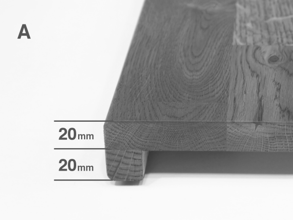 Esche Select Natur 20 mm klar lackiert Treppenstufe Trittstufe Renovierungsstufe Setzstufe