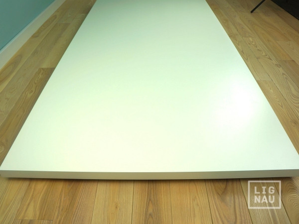 Birke 40 mm weiß lackiert Arbeitsplatte Massivholzplatte