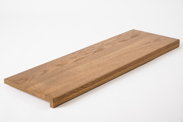 Window sill Solid Oak with overhang, 20 mm, prime grade, bronze oiled