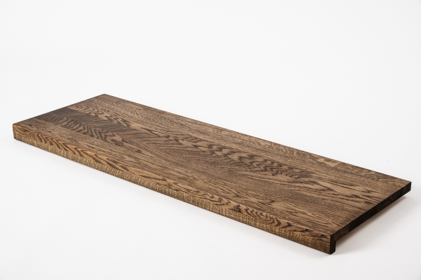 Window sill Solid Oak with overhang, 20 mm, prime grade, oiled in tone smoked oak