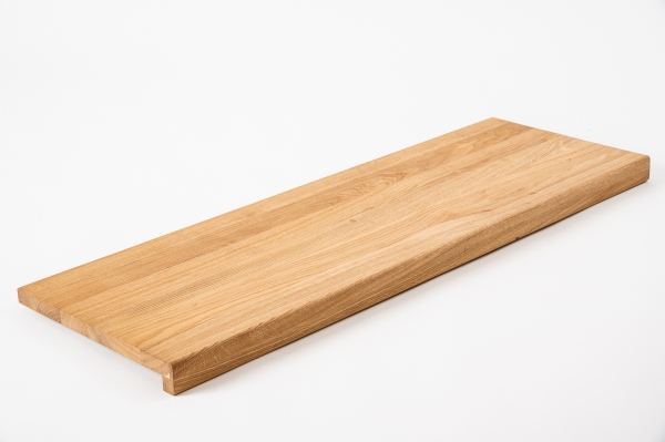Window sill Solid Oak Hardwood A/B Select Natur with overhang, 20 mm, prime grade, hard wax oil natural