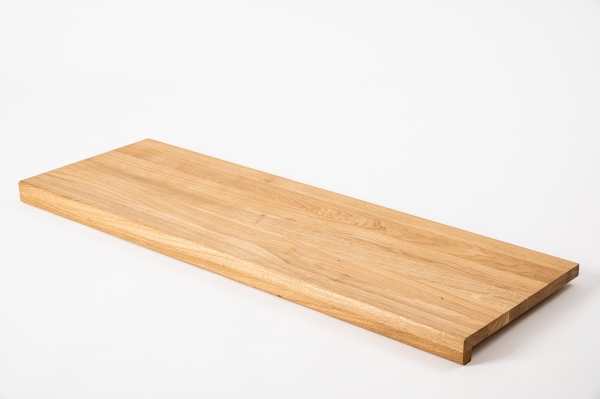 Window sill Solid Oak Hardwood A/B Select Natur with overhang, 20 mm, prime grade, hard wax oil natural