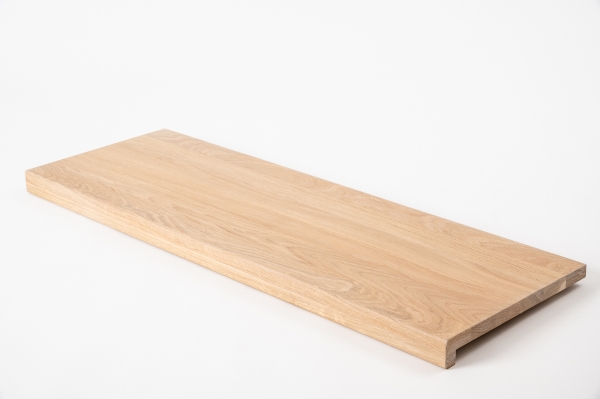 Window sill Solid Oak with overhang, 20 mm, prime grade, white oiled