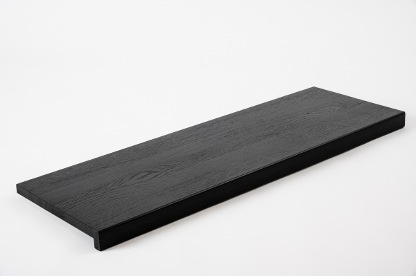 Window sill Solid Oak with overhang, 20 mm, brushed black laqued RAL9011
