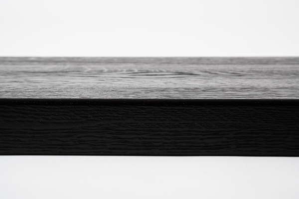Window sill Solid Oak with overhang, 20 mm, brushed black laqued RAL9011