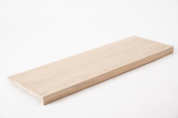 Window sill Solid Oak with overhang, 20 mm, prime grade, brushed chalked white oiled