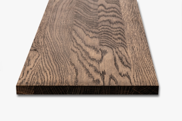 Wall shelf Solid Oak Hardwood shelf 20 mm, Rustic grade, oiled in tone smoked oak