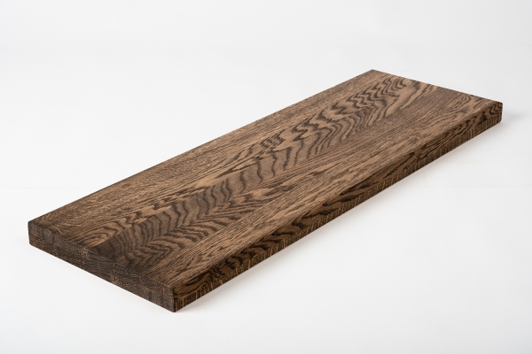 Stair tread Solid Oak Hardwood , Select nature grade, 40 mm, tone smoked oak oiled