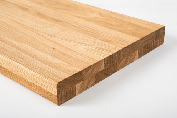 Stair tread Solid Oak Hardwood , Select nature grade, 40 mm, Hard wax oil nature