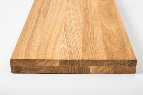Stair tread Solid Oak Hardwood , Select nature grade, 40 mm, Hard wax oil nature