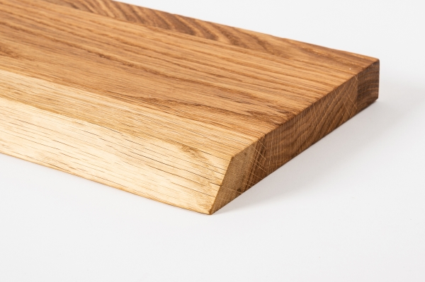 Solid wood board, shelf board, wall shelf with tree edge 40mm naturally oiled