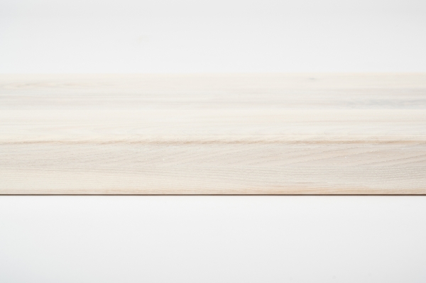 Window sill Solid Ash Hardwood with overhang Rustic grade 20 mm brushed chalked white oiled