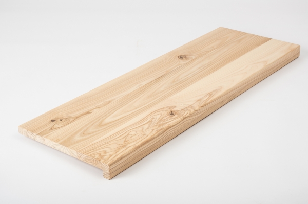 Window sill Solid Ash Hardwood with overhang Rustic grade 20 mm white oiled