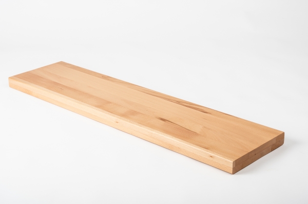 Stair tread Window sill Shelf Beech Heartwood full lamella, 40x300x800 mm, clear lacquered