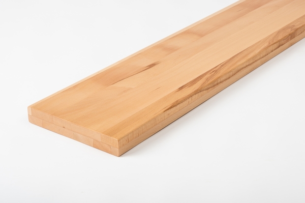 Stair tread Window sill Shelf Beech Heartwood full lamella, 40x300x800 mm, clear lacquered