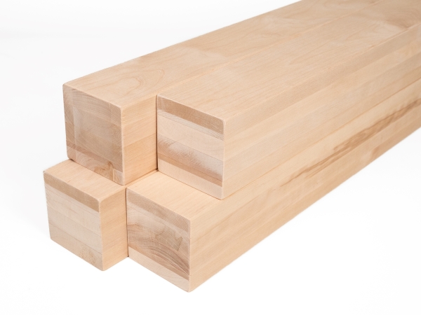 Glulam birch beam A/B 100x100 mm untreated, square timber, solid wood
