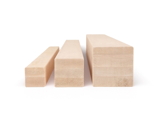 Glulam birch beam A/B 100x100 mm untreated, square timber, solid wood
