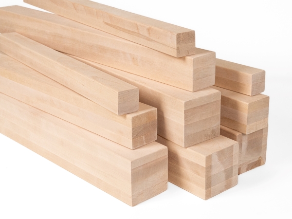 Glulam birch beam A/B 100x100 mm untreated, square timber, solid wood