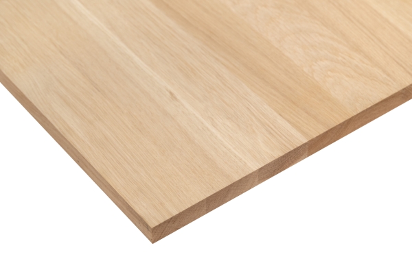 Panneau Bois Massif 20x1210x600-3000 mm Chêne A/B Classe Première 20 mm, lamelles entières, sans noeuds