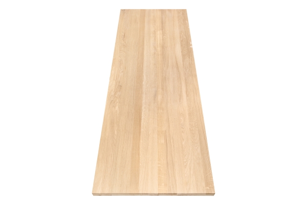 Massivholzplatte Leimholzplatte Eiche A/B Select Natur 40x650x1000-2000 mm 2-fach verleimt, durchgehende Lamele DL, ohne Äste