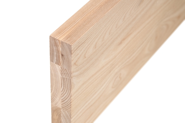 Solid wood edge glued panel Ash A/B 45 mm, full stave lamellas with random widths, customized DIY