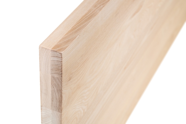 Solid wood edge glued panel Ash A/B 45 mm, full stave lamellas with random widths, customized DIY