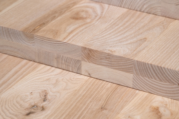 Verlijmd Paneel Essen Rustiek 45 mm DL doorlopend vallende latten, DIY aanpasbaar, Werkblad, Tafelblad timmerplaten