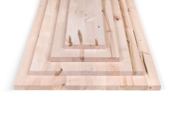 Solid wood edge glued panel Maple Rustic 20 mm, full lamella, customized DIY