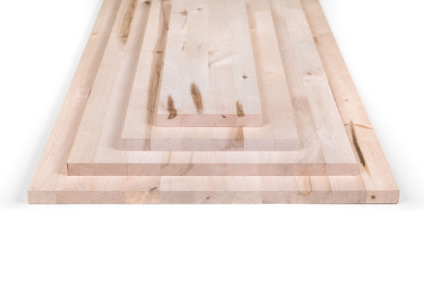Solid wood edge glued panel Maple Rustic 20 mm, full lamella, customized DIY