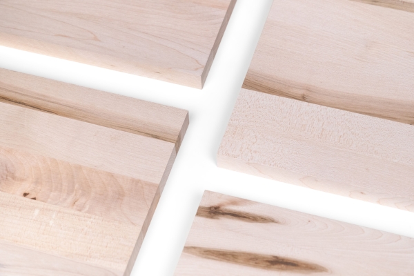 Solid wood edge glued panel Maple Rustic 20 mm, full lamella, customized DIY