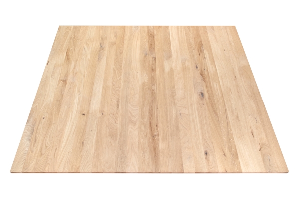 Massivholzplatte Leimholzplatte 19x1210x700-2200 mm Eiche Rustikal 19 mm, DL durchgehende Lamellen, schwarz gespachtelt