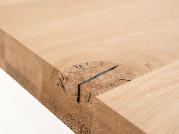Eiche Rustikal 52 mm Leimholzplatte Massivholzplatte, durchgehende Lamele DL