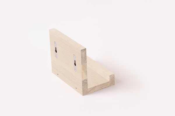 Wall shelf Solid Oak Hardwood shelf with hangers 20 mm, Length: 200mm prime grade chalked white oiled