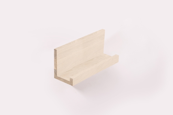 Wall Shelf Solid Oak Hardwood with hangers 20 mm, Length: 400mm prime grade chalked white oiled