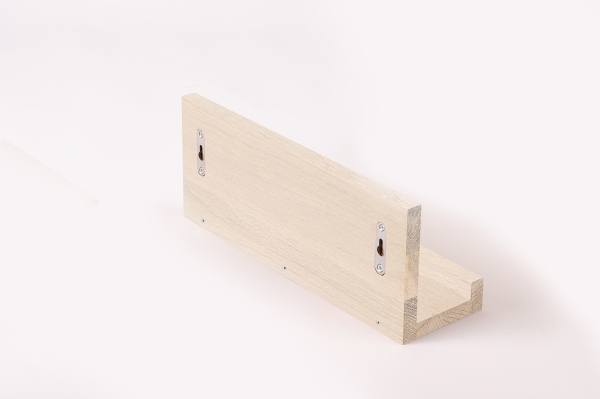 Wall Shelf Solid Oak Hardwood with hangers 20 mm, Length: 400mm prime grade chalked white oiled