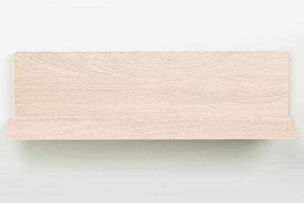 Wall shelf Solid Oak Hardwood with hangers 20 mm, Length: 600mm, prime grade chalked white oiled