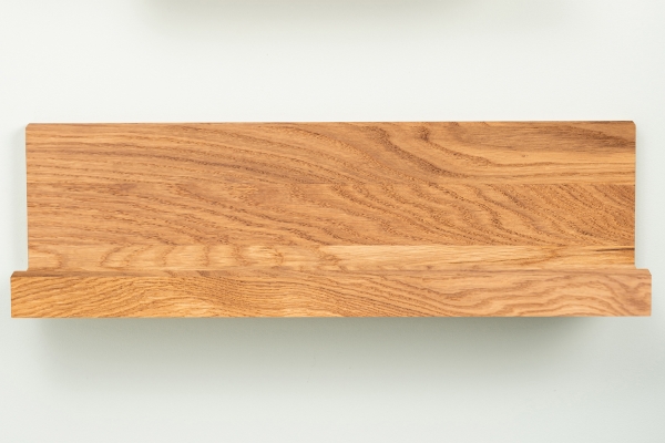 Wall shelf Solid Oak Hardwood with hangers 20 mm, Length: 600mm, prime grade natural oiled