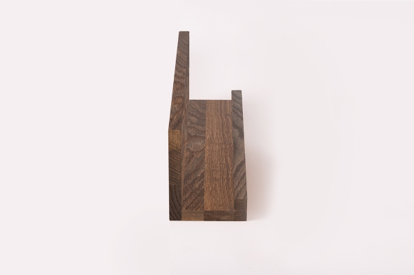 Wall shelf Solid smoked Oak Hardwood with hangers 20 mm, Length: 400mm prime grade nature oiled