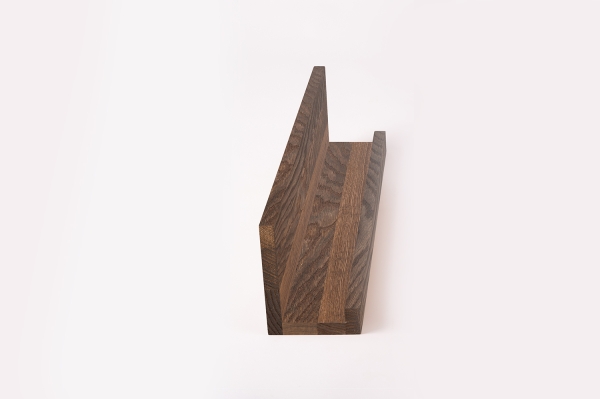 Wall shelf Solid smoked Oak Hardwood with hangers 20 mm, Length: 600mm prime grade nature oiled