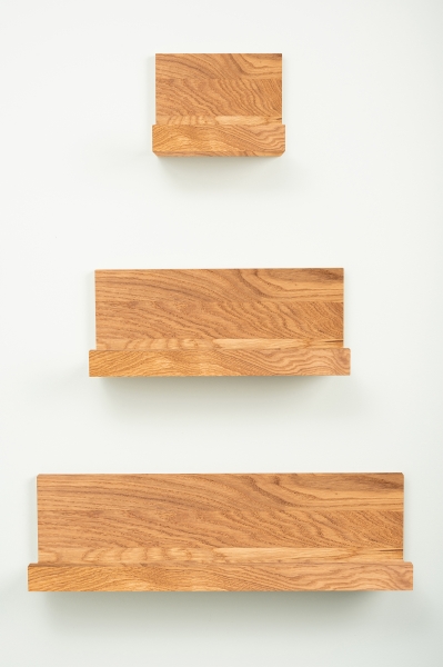 Set of 3 shelves Solid Oak Hardwood  20 mm, prime grade natural oiled